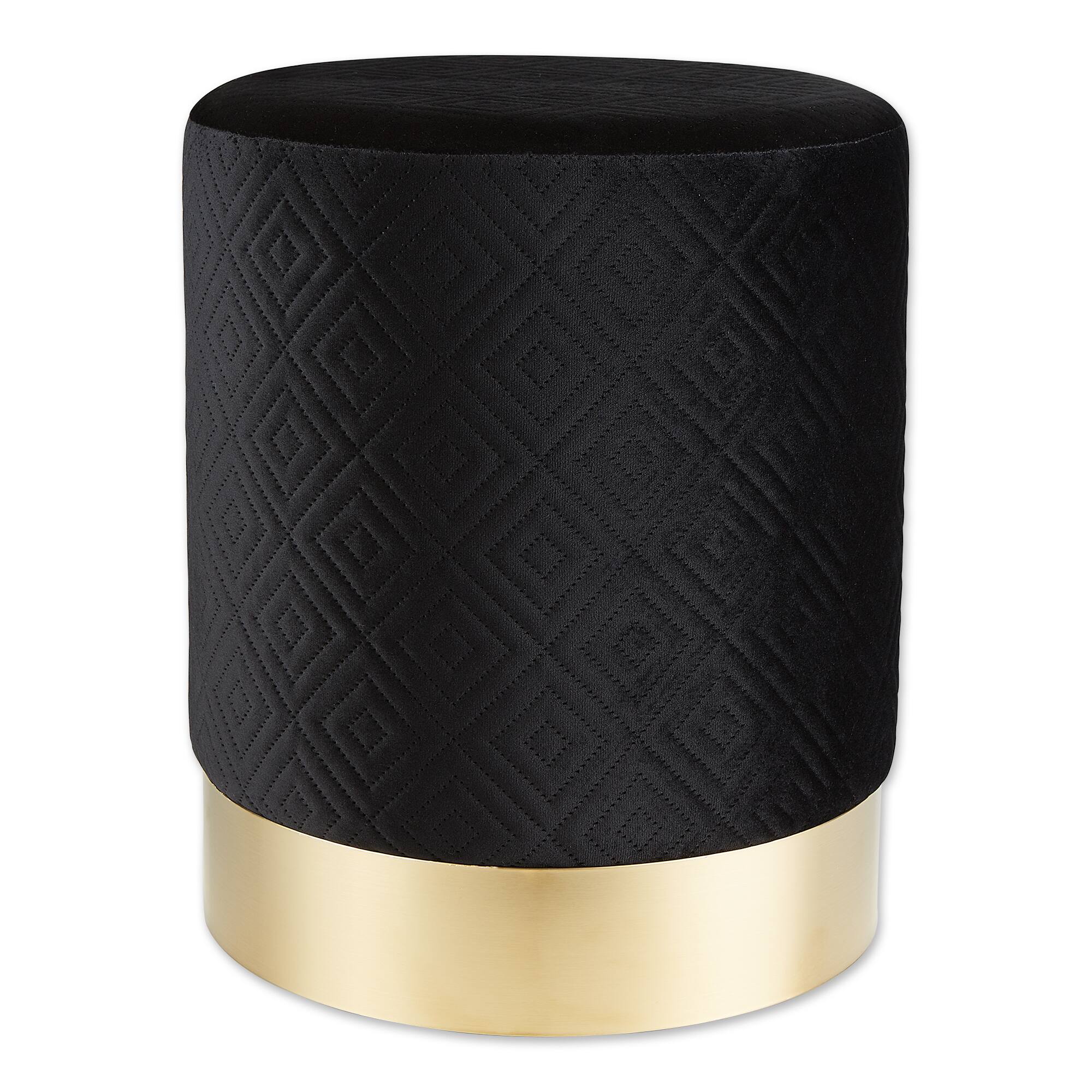16.5" Black Velvet Stool